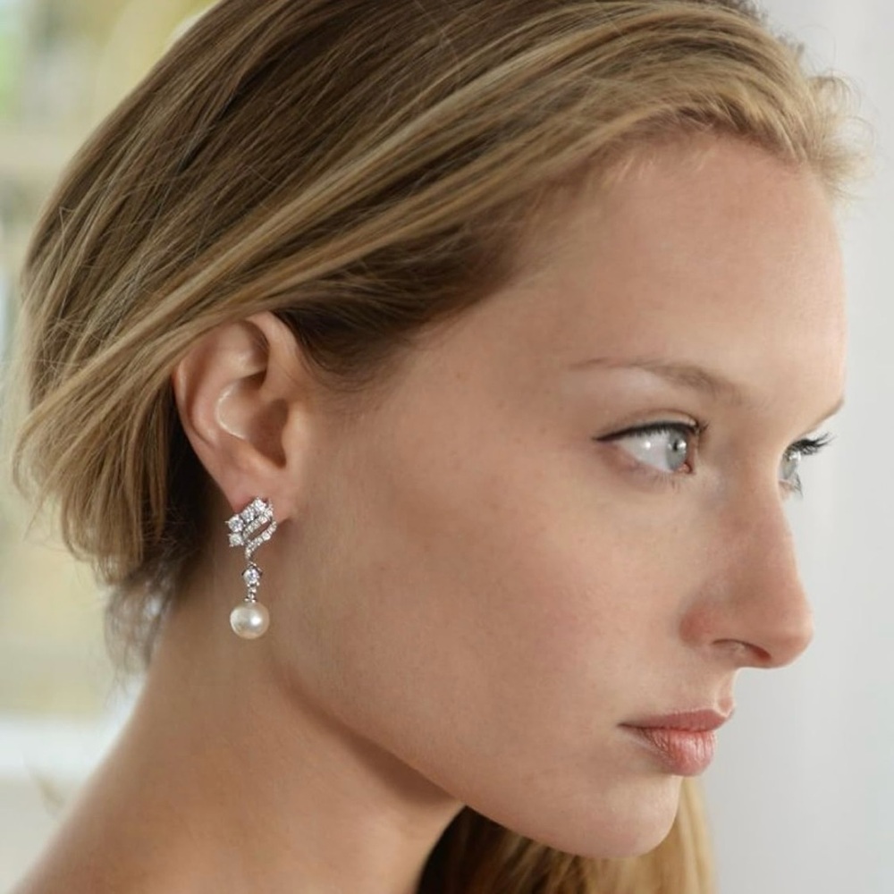 Mariell Silver Tone Pearl Drop Earrings